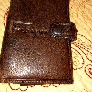 Salvatore Ferragamo WALLET BINDER BROWN LEATHER😻